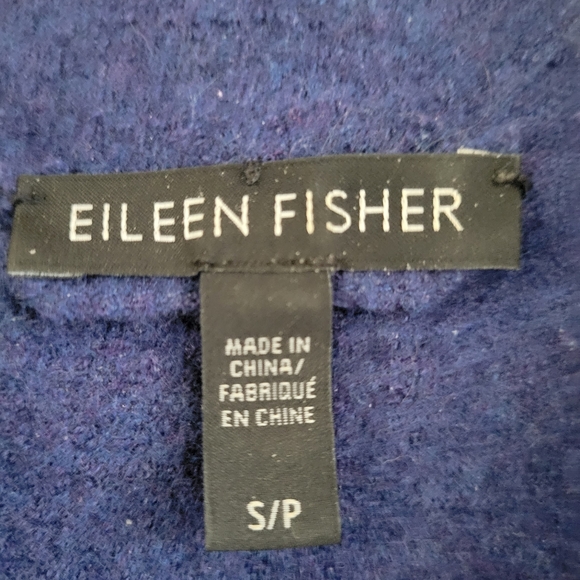 EILEEN FISHER Cobalt Blue Merino Wool Jacket - Size Petite Small - Picture 3 of 6